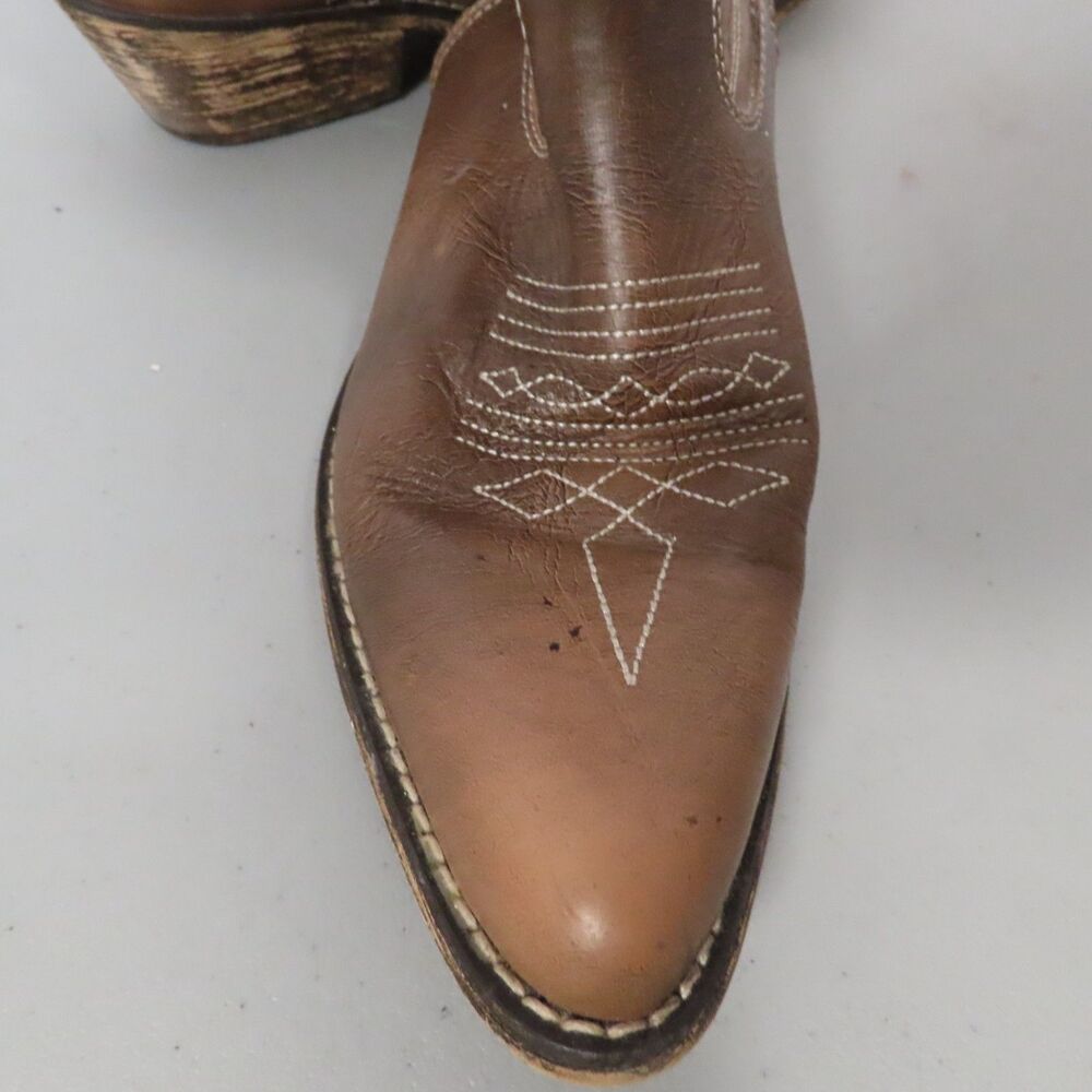 Dingo Womens Brown Leather Cactus Moon Western Cowboy Ankle Booties DI 694 7M